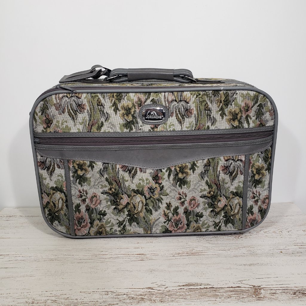 Vintage Jordache Floral Tapestry Suitcase Excellent Condition